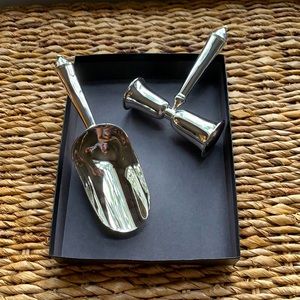 Silver Ice Scoop & Jigger
